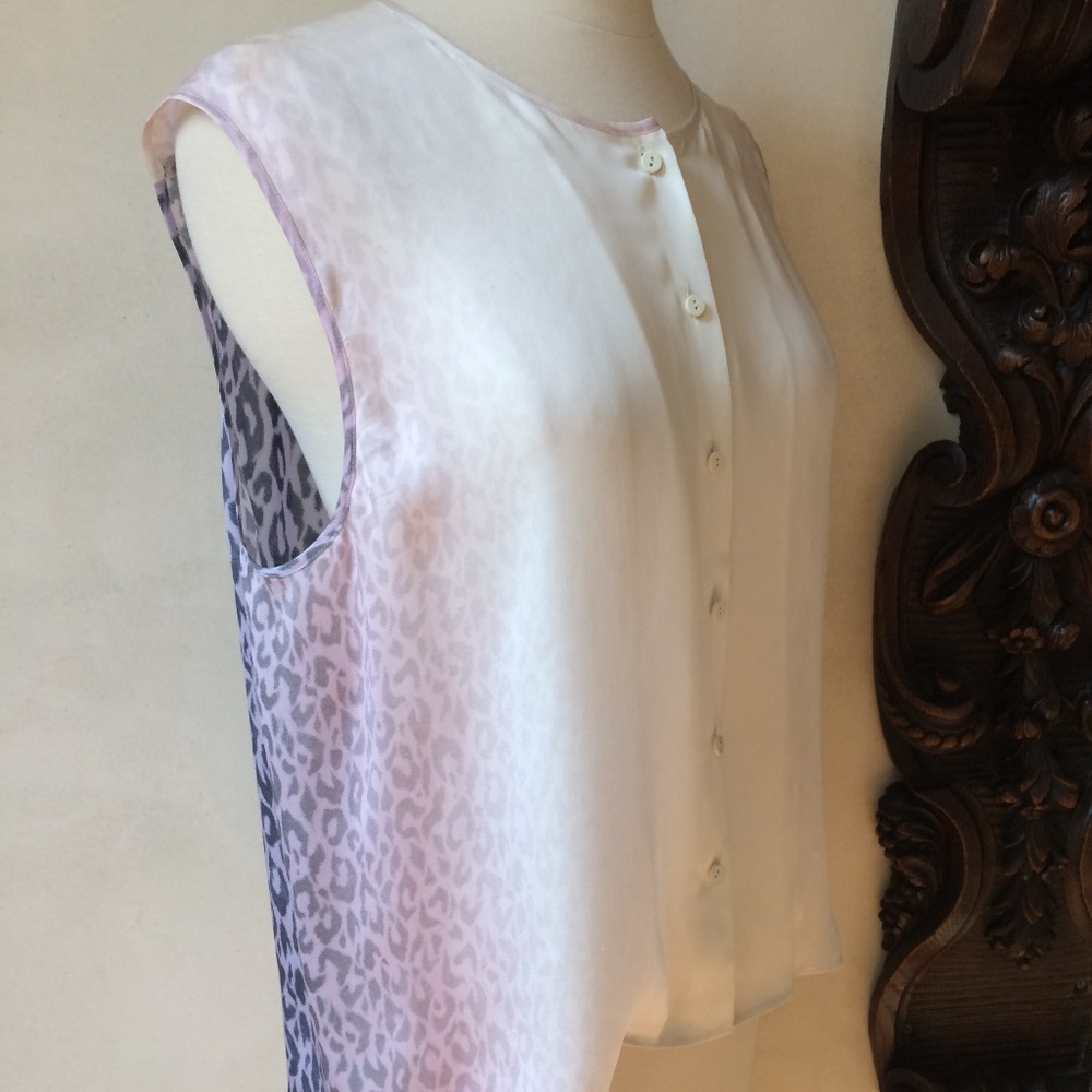 THEYSKENS THEORY sleeveless button up silk shirt